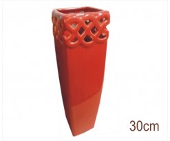 Keramická váza V Kamari červená